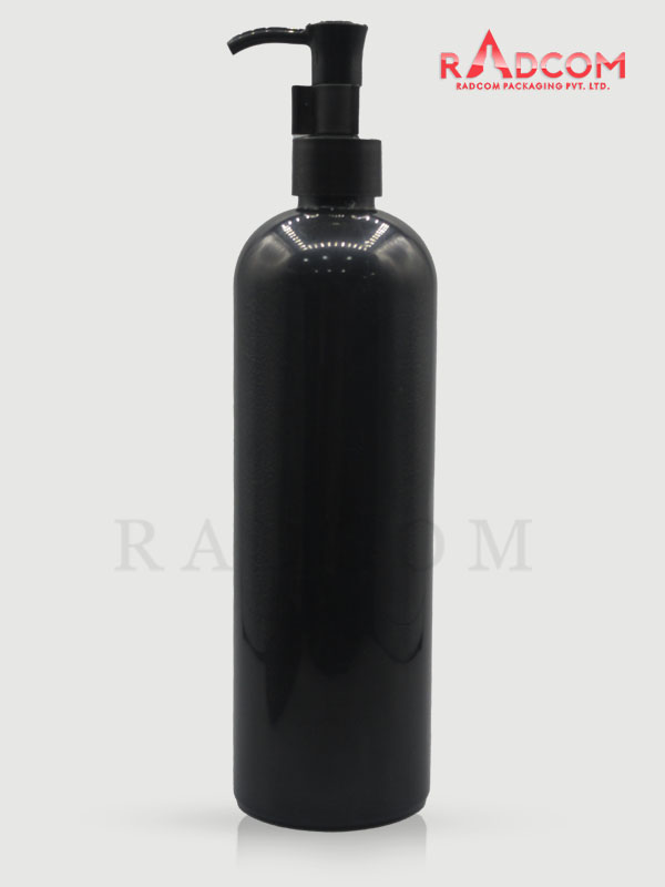 500ML Boston Opaque Black Pet Bottle with T Lock Pump